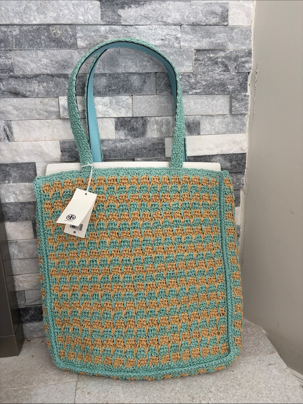 Tory Burch straw tote bag brand new with tags